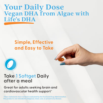 Doctor's Best Vegan DHA from Algae with Life's DHA, 200 mg, 60 Veggie Softgels