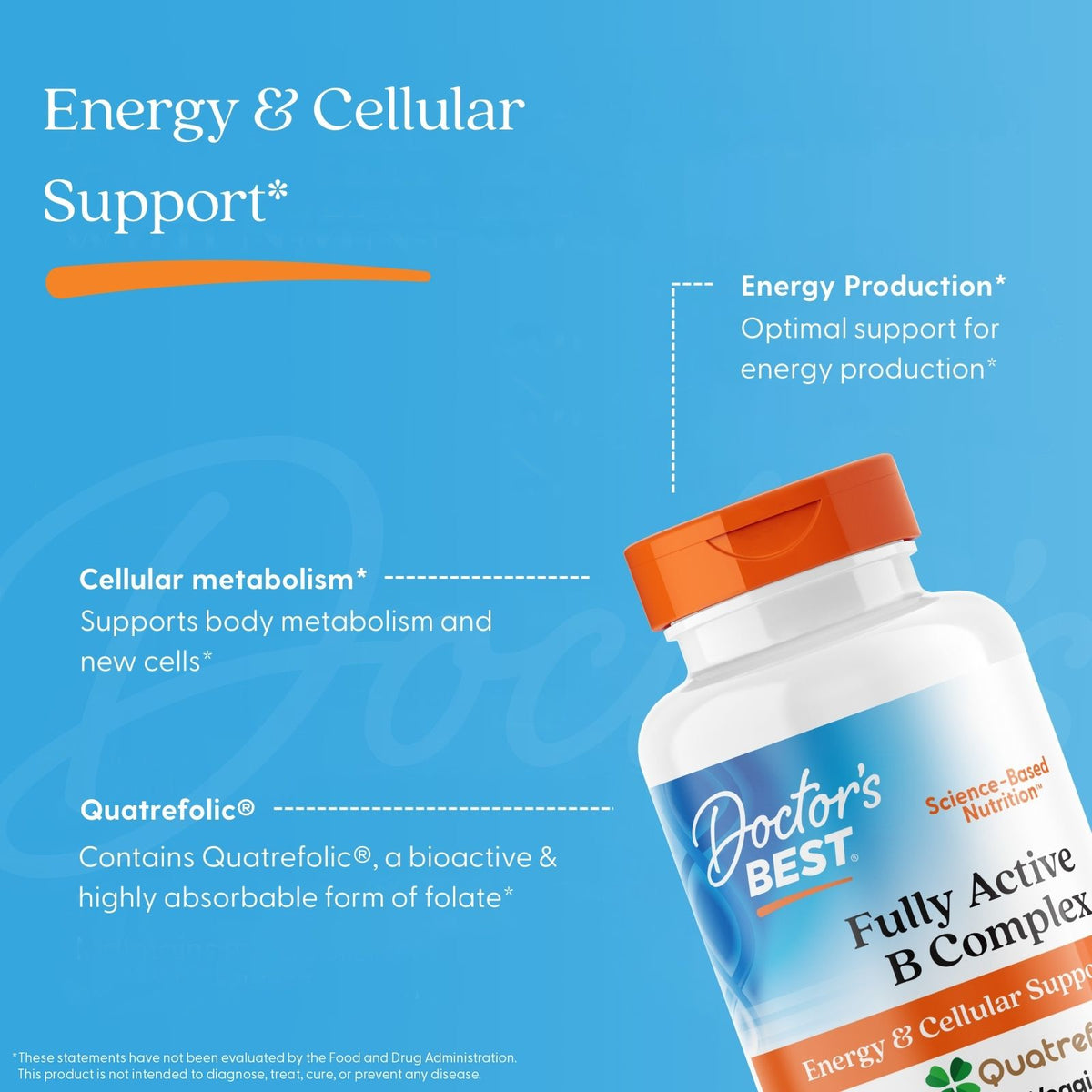 Doctor's Best Fully Active B Complex with Quatrefolic, 30 Veggie Caps