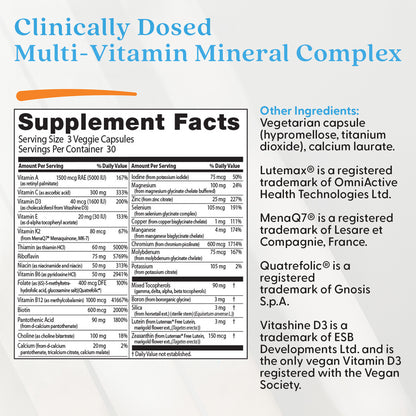 Doctor's Best Multi-Vitamin with Vitashine D3 and Quatrefolic, 90 Veggie Capsules