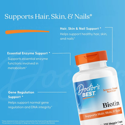 Doctor's Best Biotin, 5,000 mcg,  120 Veggie Caps
