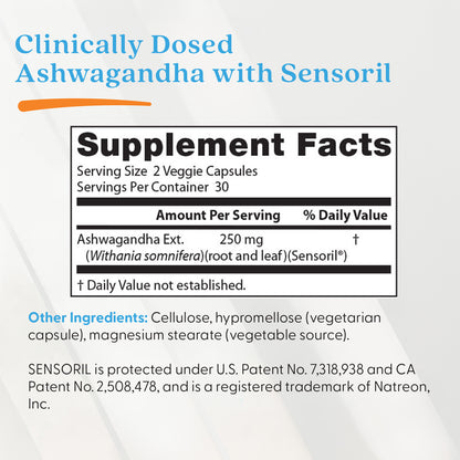 Doctor's Best Ashwagandha with Sensoril, 125 mg, 60 Veggie Caps