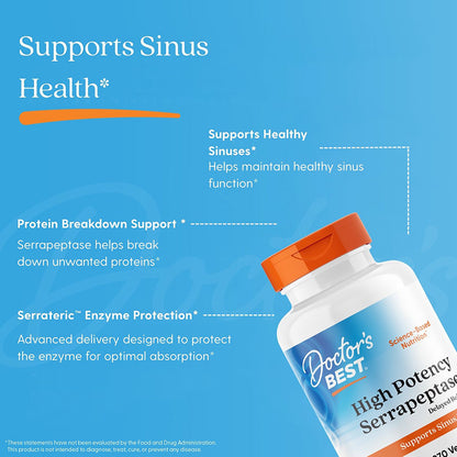 Doctor's Best High Potency Serrapeptase, 120,000 SPU, 270 Veggie Caps