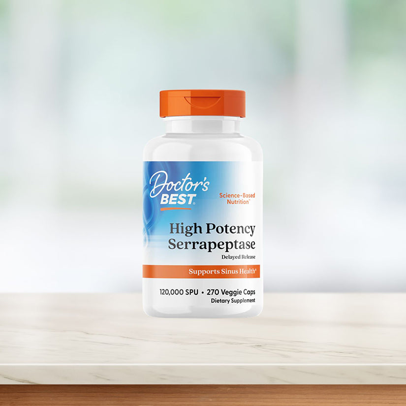 Doctor's Best High Potency Serrapeptase, 120,000 SPU, 270 Veggie Caps
