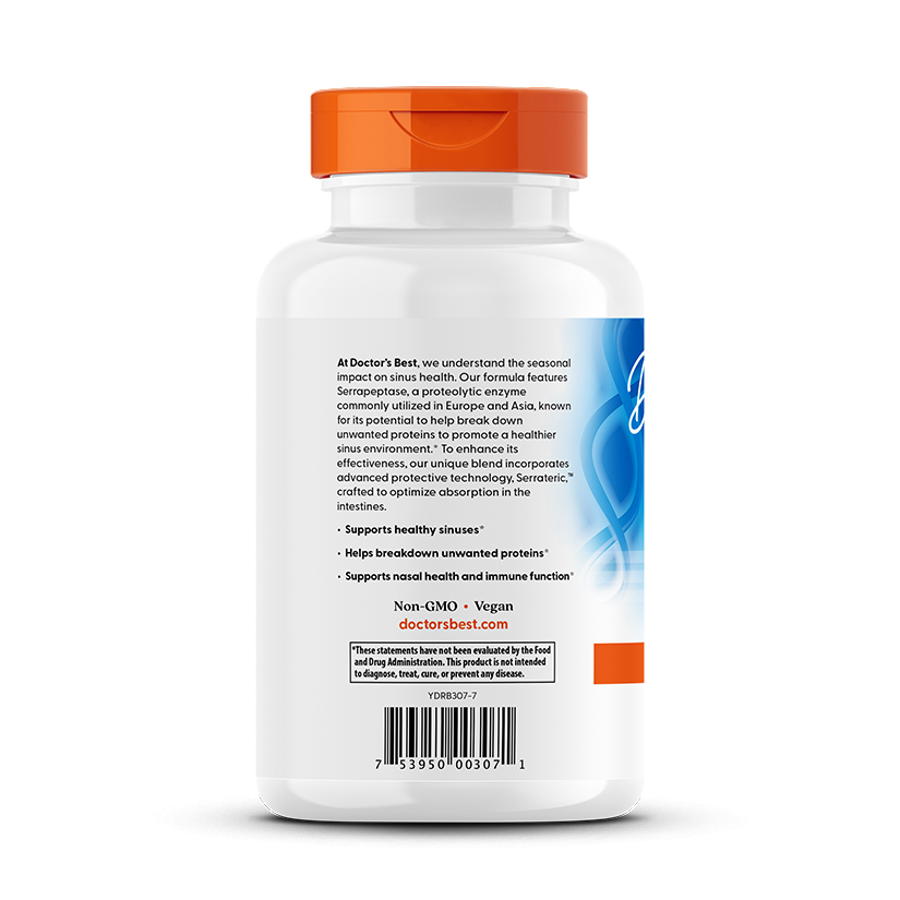 Doctor's Best High Potency Serrapeptase, 120,000 SPU, 270 Veggie Caps