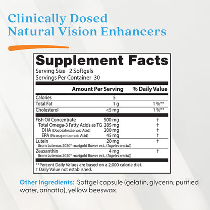 Doctor's Best Natural Vision Enhancers, 60 Softgels
