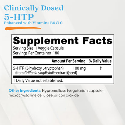 Doctor's Best 5-HTP, 100 mg, 180 Veggie Caps