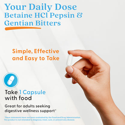 Doctor's Best Betaine HCl, Pepsin and Gentian Bitters, 360 Capsules
