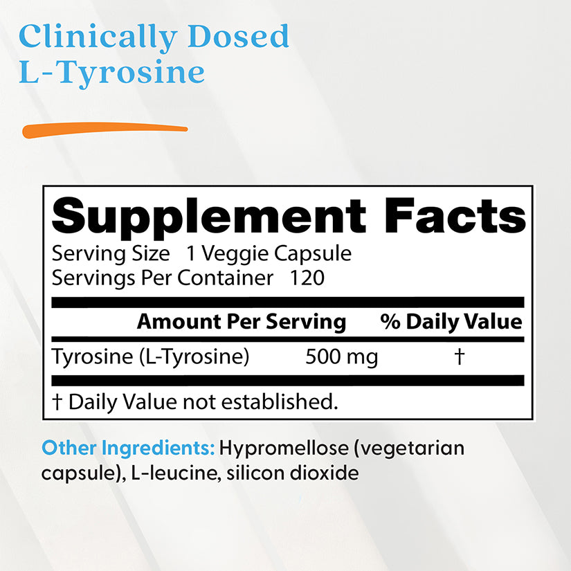Doctor's Best Best L-Tyrosine, 500 mg, 120 Veggie Caps