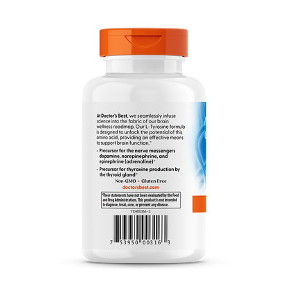 Doctor's Best Best L-Tyrosine, 500 mg, 120 Veggie Caps