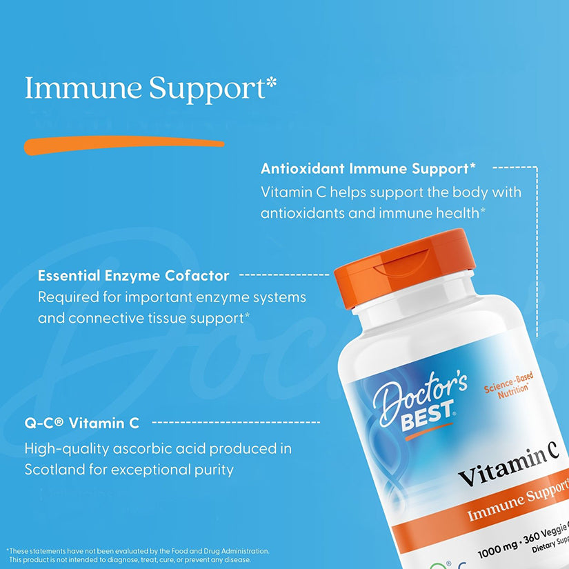 Doctor's Best Vitamin C with Q-C, 1,000 mg, 360 Veggie Caps