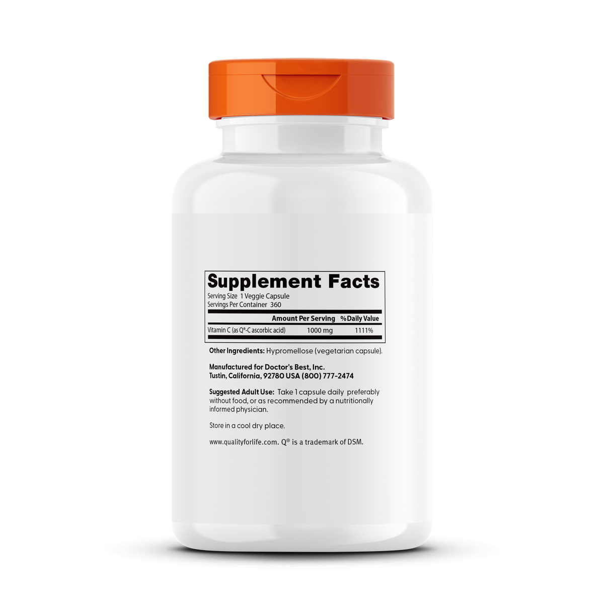 Doctor's Best Vitamin C with Q-C, 1,000 mg, 360 Veggie Caps