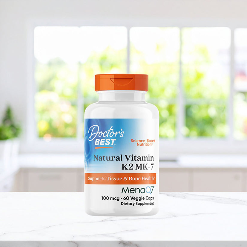 Doctor's Best Natural Vitamin K2 MK-7 with MenaQ7, 100 mcg, 60 Veggie Caps