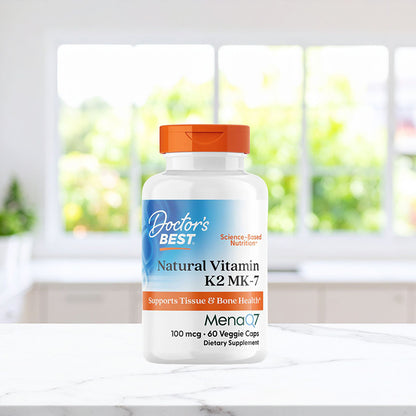 Doctor's Best Natural Vitamin K2 MK-7 with MenaQ7, 100 mcg, 60 Veggie Caps