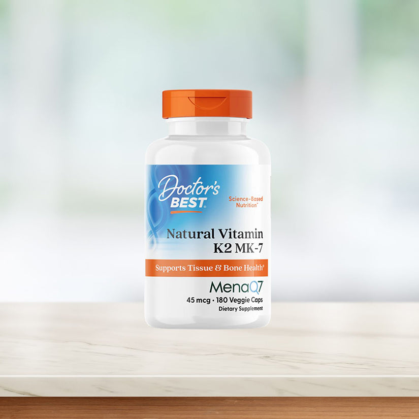 Doctor's Best Natural Vitamin K2 MK-7 with MenaQ7, 45 mcg, 180 Veggie Caps