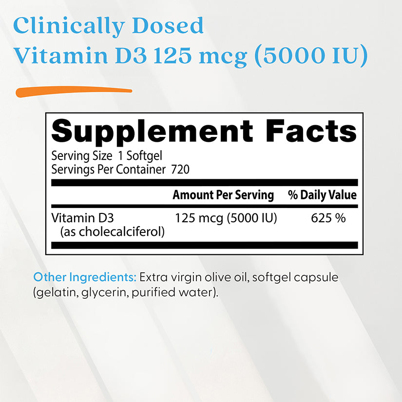 Doctor's Best Vitamin D3, 125 mcg (5,000 IU), 720 Softgels