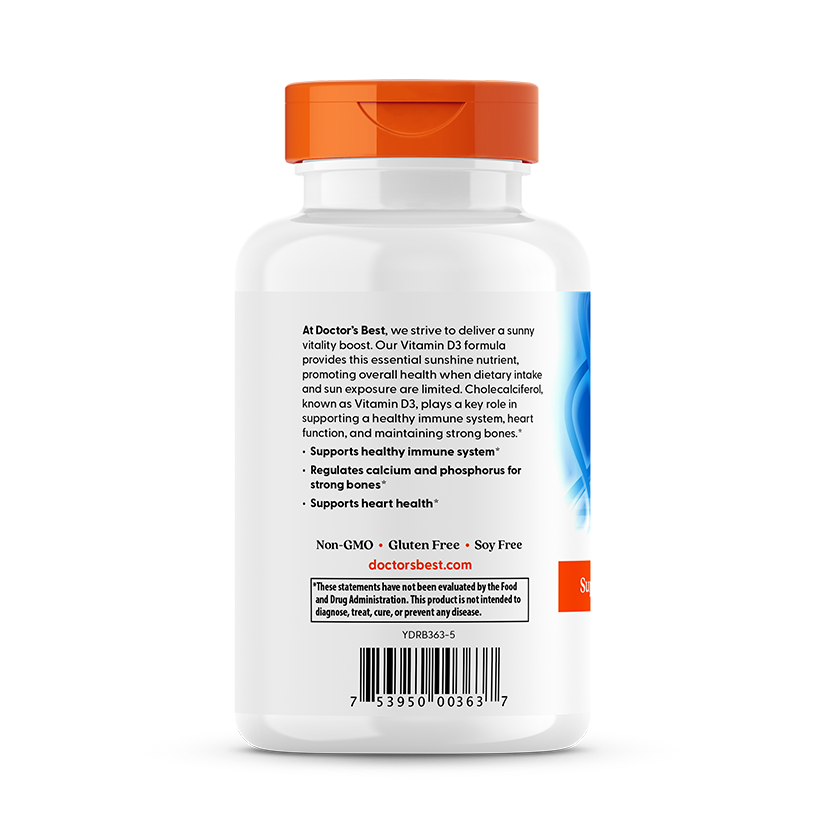 Doctor's Best Vitamin D3, 125 mcg (5,000 IU), 720 Softgels