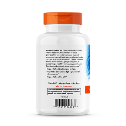 Doctor's Best Vitamin D3, 125 mcg (5,000 IU), 720 Softgels