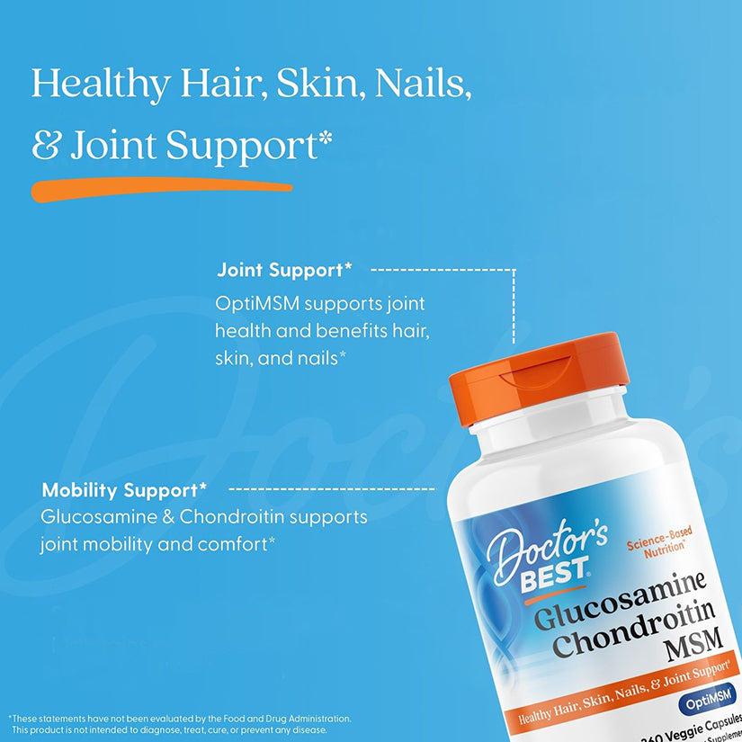 Doctor's Best Glucosamine Chondroitin MSM with OptiMSM, 360 Veggie Capsules