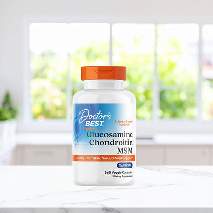 Doctor's Best Glucosamine Chondroitin MSM with OptiMSM, 360 Veggie Capsules