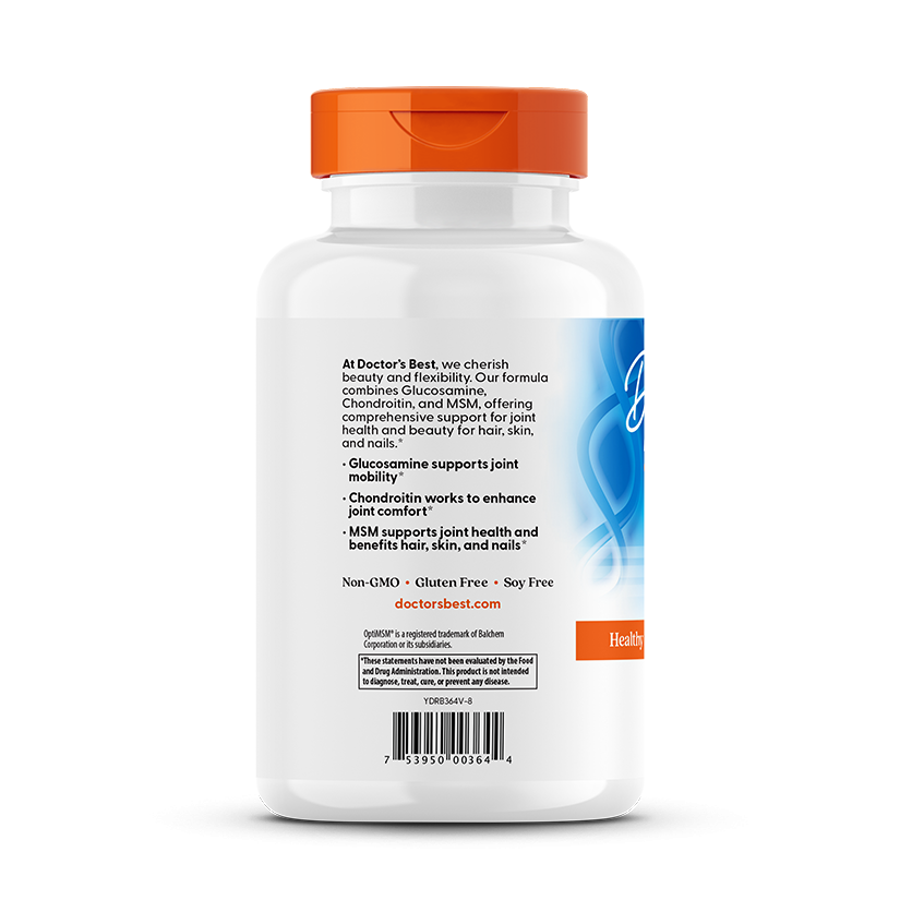 Doctor's Best Glucosamine Chondroitin MSM with OptiMSM, 360 Veggie Capsules