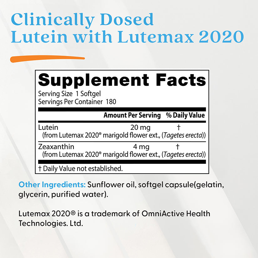 Doctor's Best Lutein with Lutemax 2020, 20 mg, 180 Softgels