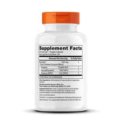 Doctor's Best Gluten Rescue with Glutalytic, 60 Veggie Caps
