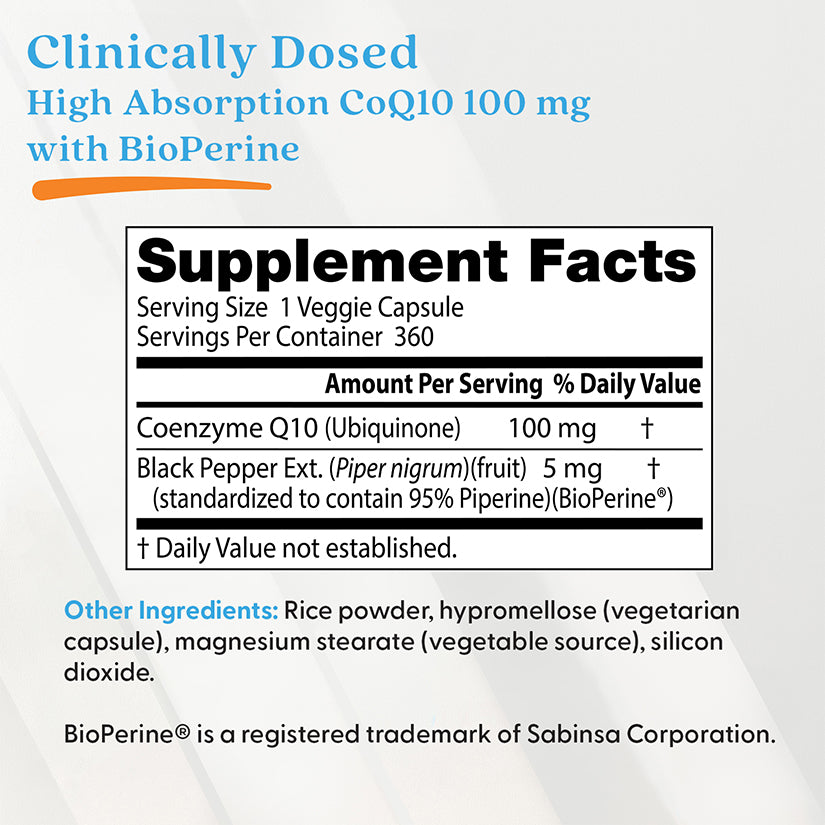 Doctor's Best High Absorption CoQ10 with BioPerine, 100 mg, 360 Veggie Caps