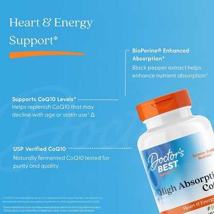Doctor's Best High Absorption CoQ10 with BioPerine, 100 mg, 360 Veggie Caps