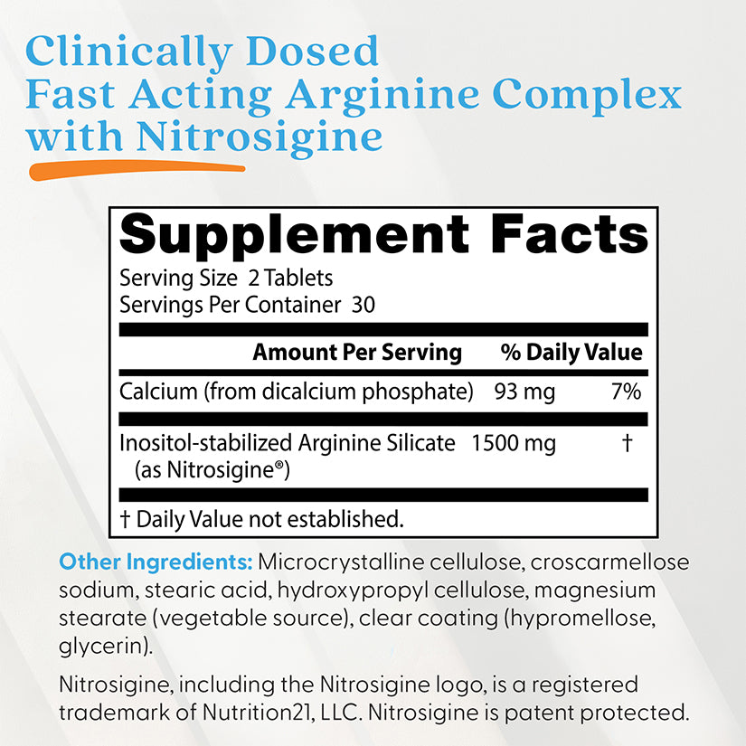 Doctor's Best Fast Acting Arginine Complex, 1500 mg Per Serving, 60 Tablets