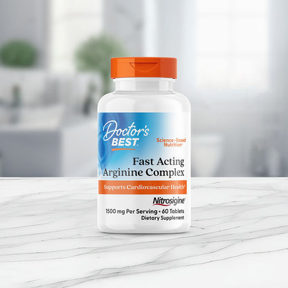 Doctor's Best Fast Acting Arginine Complex, 1500 mg Per Serving, 60 Tablets