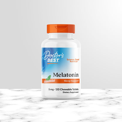 Doctor's Best Melatonin, Natural Mint, 5 mg, 120 Chewable Tablets
