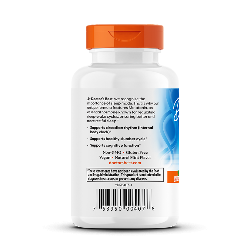 Doctor's Best Melatonin, Natural Mint, 5 mg, 120 Chewable Tablets