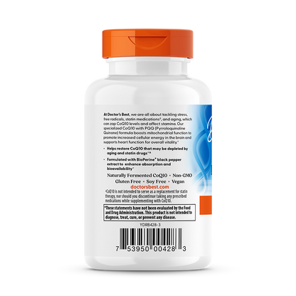 Doctor's Best CoQ10 100 mg, PQQ 20 mg, 60 Veggie Caps