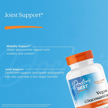 Doctor's Best Vegan Glucosamine Sulfate with GreenGrown Glucosamine, 750 mg, 180 Veggie Caps