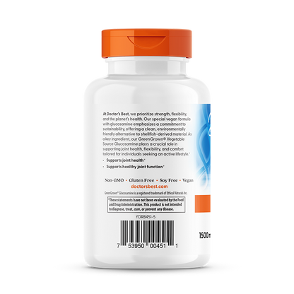 Doctor's Best Vegan Glucosamine Sulfate with GreenGrown Glucosamine, 750 mg, 180 Veggie Caps