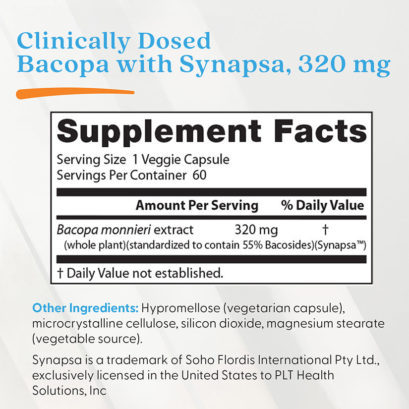 Doctor's Best Bacopa with Synapsa, 320 mg, 60 Veggie Caps