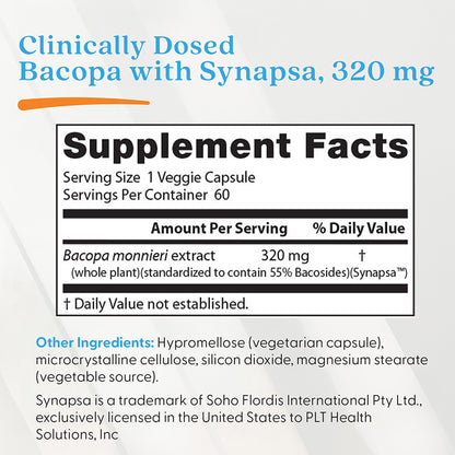 Doctor's Best Bacopa with Synapsa, 320 mg, 60 Veggie Caps