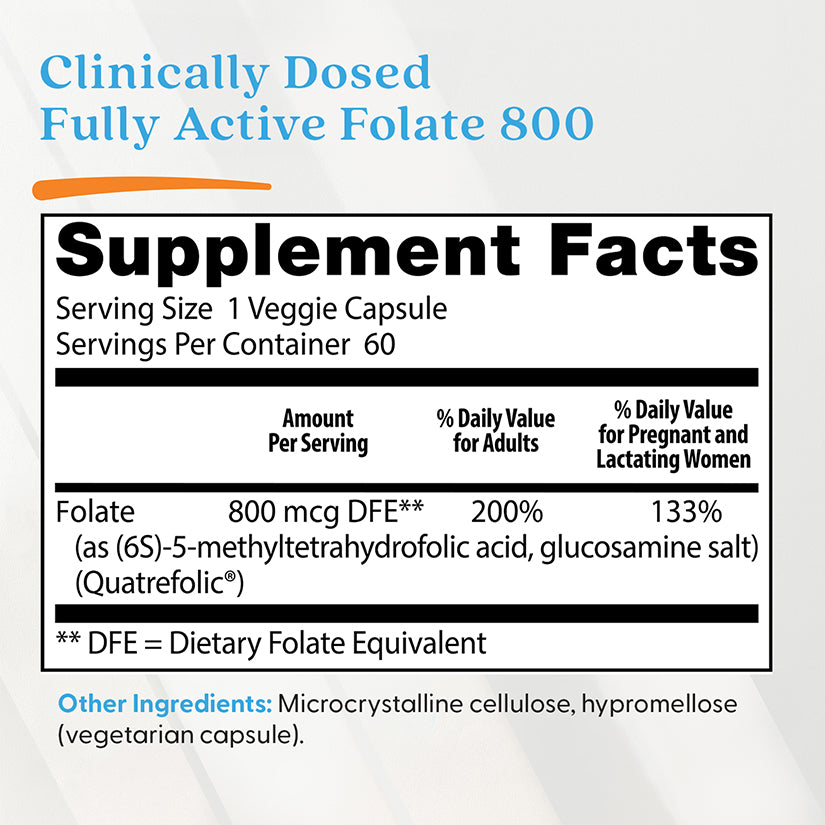 Doctor's Best Fully Active Folate 800, 800 mcg, 60 Veggie Caps