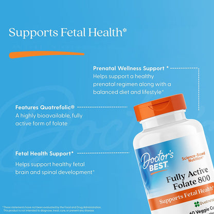 Doctor's Best Fully Active Folate 800, 800 mcg, 60 Veggie Caps