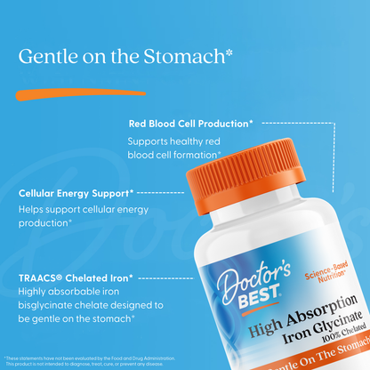 Doctor's Best High Absorption Iron with Ferrochel, 27 mg, 120 Tablets