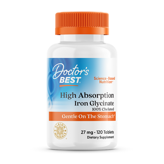 Doctor's Best High Absorption Iron with Ferrochel, 27 mg, 120 Tablets