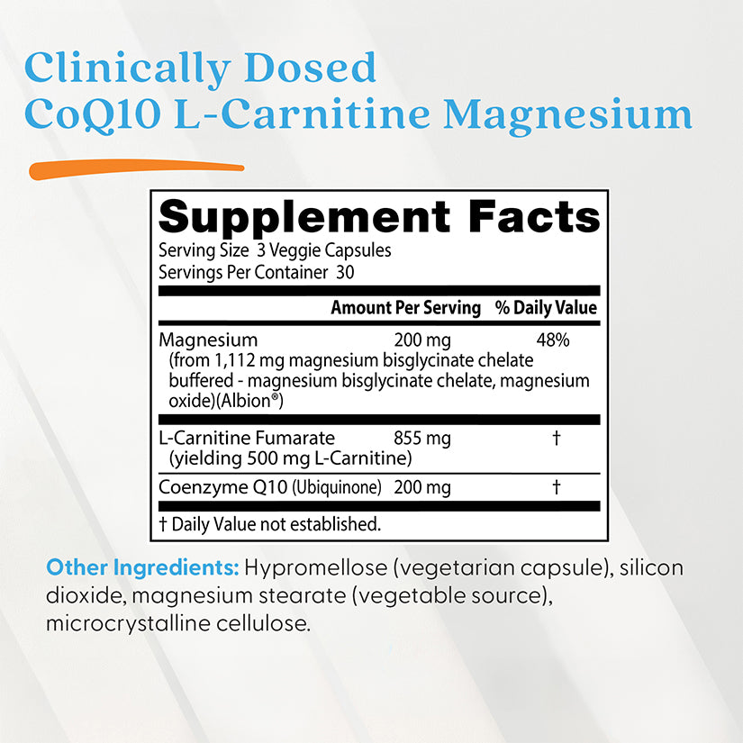 Doctor's Best CoQ10 L-Carnitine Magnesium, 90 Veggie Caps