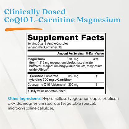 Doctor's Best CoQ10 L-Carnitine Magnesium, 90 Veggie Caps