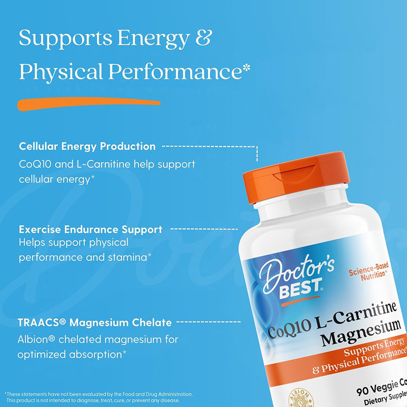 Doctor's Best CoQ10 L-Carnitine Magnesium, 90 Veggie Caps