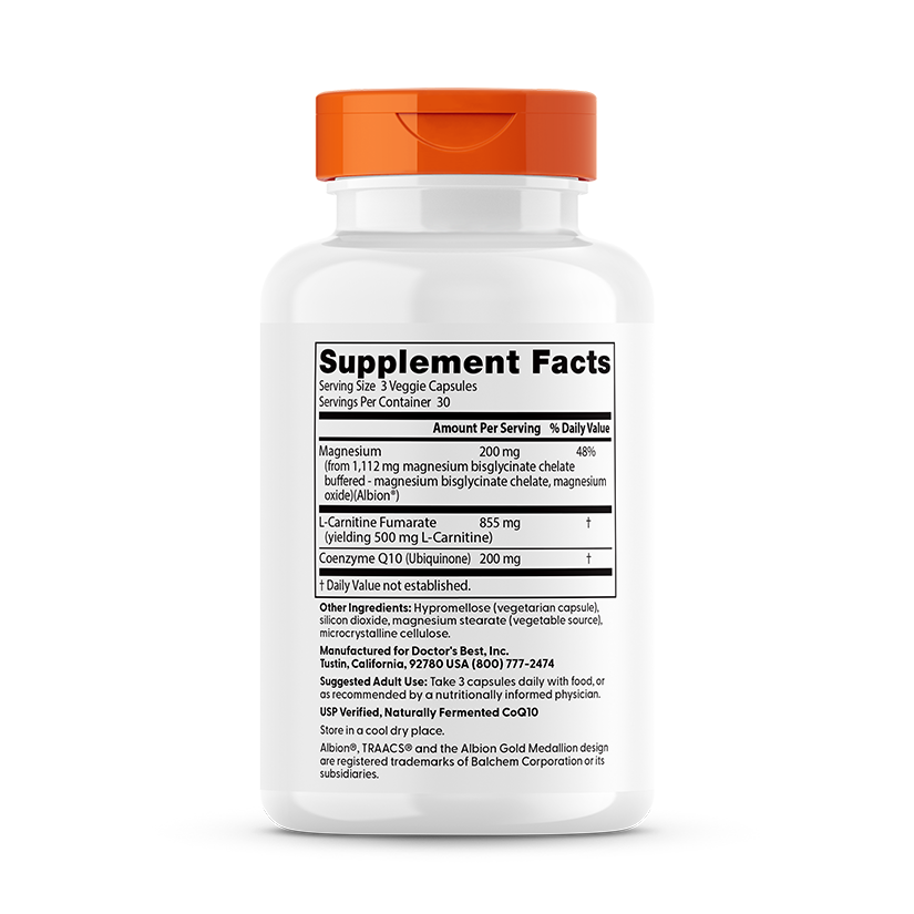 Doctor's Best CoQ10 L-Carnitine Magnesium, 90 Veggie Caps