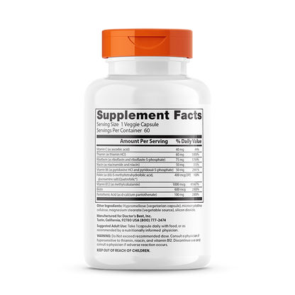 Doctor's Best Fully Active B Complex with Quatrefolic, 60 Veggie Caps
