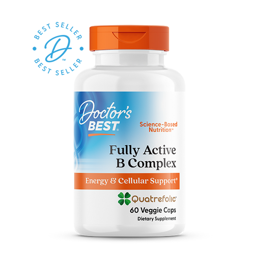Doctor's Best Fully Active B Complex with Quatrefolic, 60 Veggie Caps