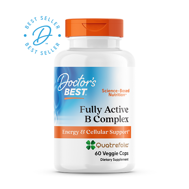 Doctor's Best Fully Active B Complex with Quatrefolic, 60 Veggie Caps