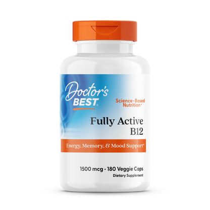 Doctor's Best Fully Active B12, 1,500 mcg, 180 Veggie Caps
