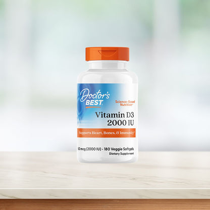 Doctor's Best Vitamin D3, 50 mcg (2,000 IU), 180 Veggie Softgels